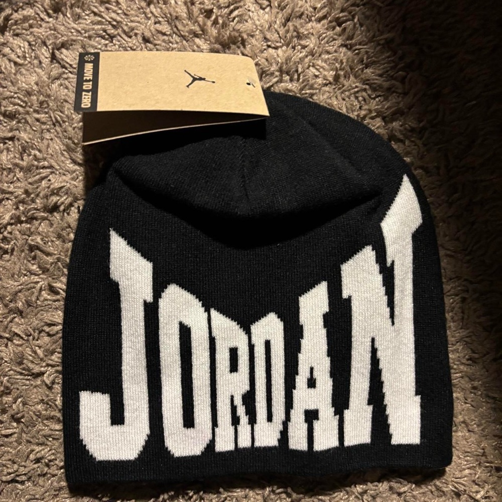 Jordan Black and White Knit Beanie